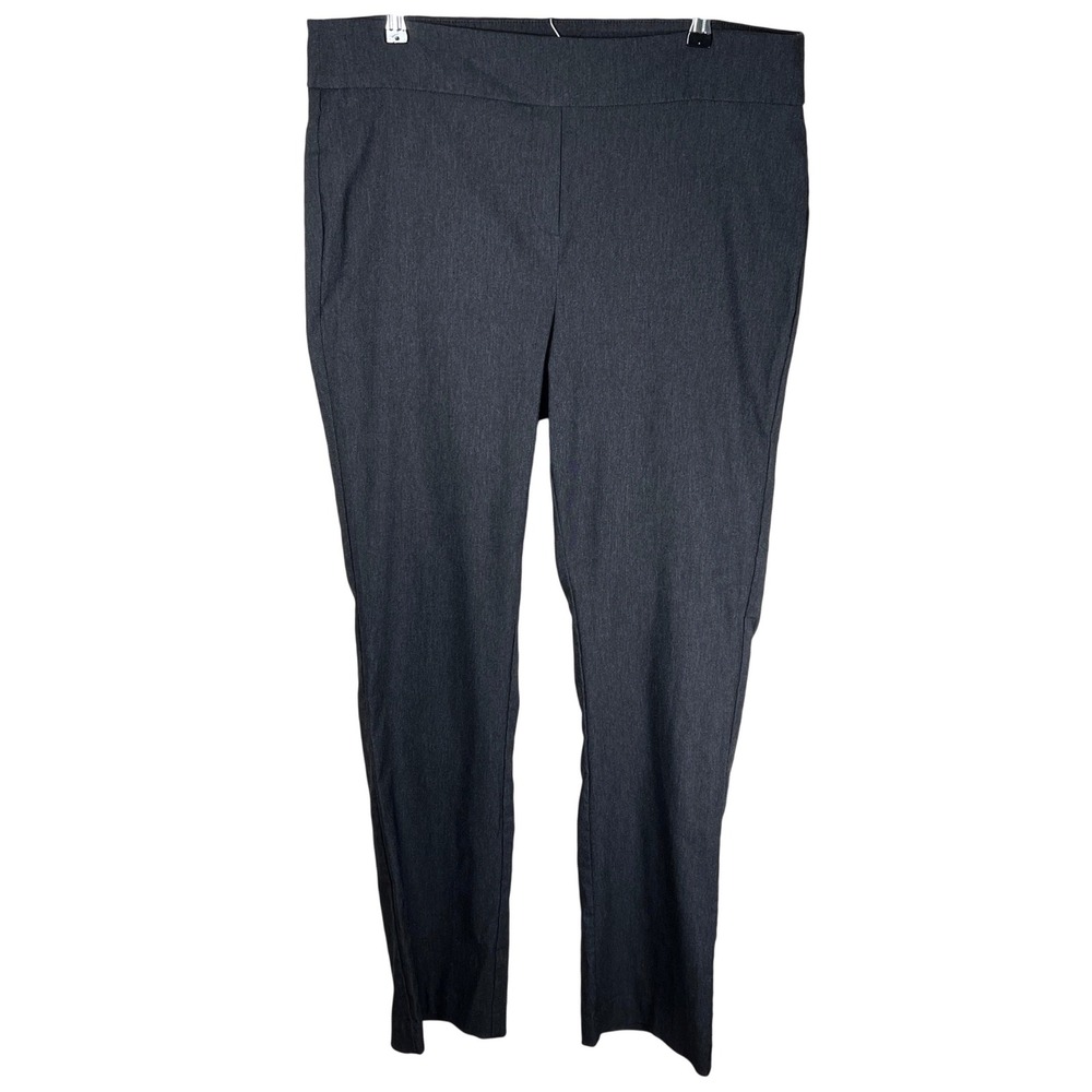 Rekucci‎ Womens Secret Figure Pull On Straight Leg Pants Dark Gray 16 Tall 34"